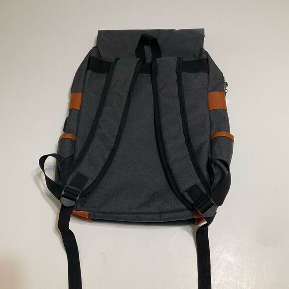 Mancio Vintage Laptop Backpack. Grey Black. NWOT. - Picture 3 of 10